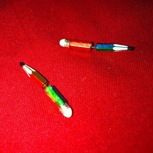 Rainbow pencil earrings weird